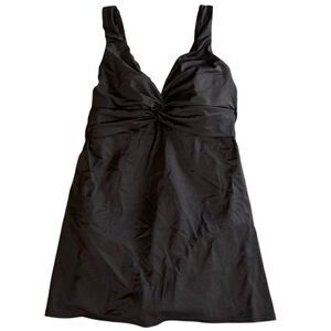Lands' End Black One Piece Swimsuit Dress Size 12
